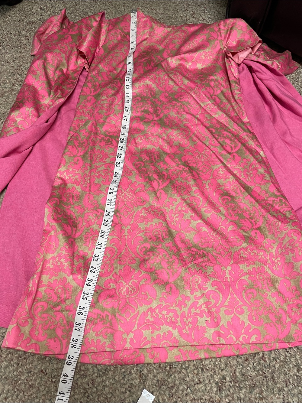 Vintage 60s Pink gold Brocade Coat and sheath Dress Set- amazing condition - Picture 6 of 11